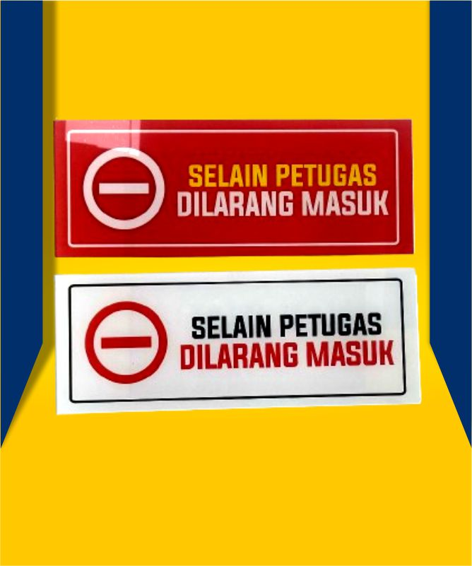 Akrilik di larang dengan print sesuai desain
